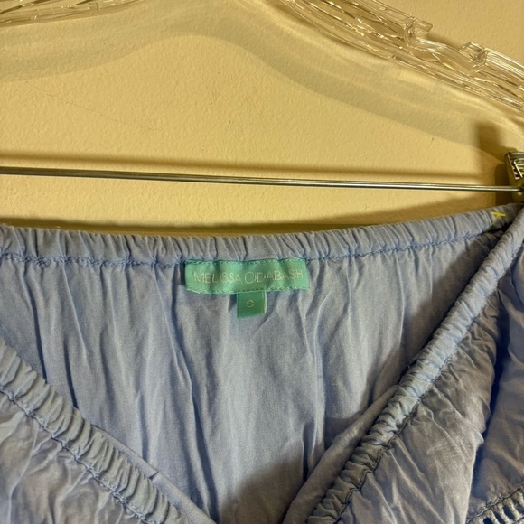 MELISSA ODABASH Joy Strapless Crochet-Trimmed Voile Mini Dress Light Blue Small - Picture 10 of 13